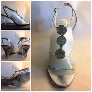 NINA, CLEAR VINYL & SILVER SHOES